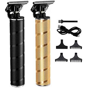 Heren Must - 2021 nieuwste tondeuse, nieuwe oplaadbare T-Blade mannen tondeuse voor mannen trimmen baard en haar met 4 gids kammen (zwart+goud)