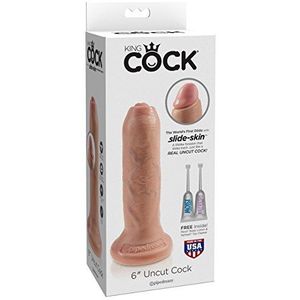 King Cock 6 Uncut Realistische Dildo Met Zuignap - 15 cm