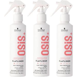 Schwarzkopf Professional OSiS+ Flatliner Shine Hittebescherming - voordeelverpakking - 3 x 200ml