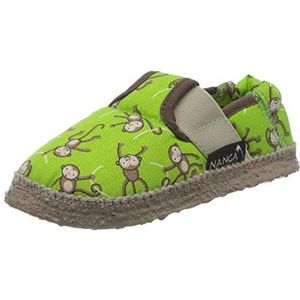 Nanga Unisex kinderen grappige apen lage pantoffels, groen, 25 EU