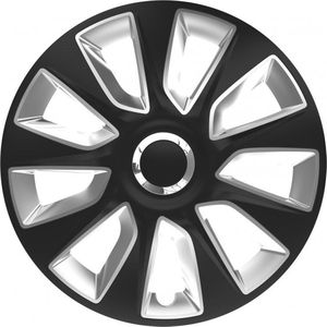 Versaco - Stratos RC - Wieldoppenset - Zwart/Zilver - Slagvast Kunststof - Set van 4 Stuks