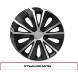 Versaco - Wieldoppenset - Zwart/Zilver - Kunststof - Set van 4 Stuks