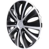 Versaco - Wieldoppenset - Zwart/Zilver - Kunststof - Set van 4 Stuks