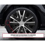 Versaco - Wieldoppenset - Zwart/Zilver - 14 Inch - Set van 4 Stuks