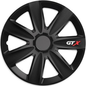 Versaco - GTX Carbon Black - 4-Delige Wieldoppenset - Slagvast Kunststof - OEM Pasvorm