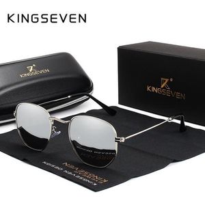 Kingseven Reflect - 2022 trend zonnebril met UV400 en polarisatie filter| Pilotenbril - Zilver Grijs