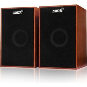 SADA USB mini houten Super Bass Wired speakers voor laptop/Desktop/Smart Phone  met 3 5 mm AUX