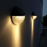 2 stuks zonne-energie licht sensor 6 energiebesparende lamp LED muur licht buiten tuin hek waterdichte lamp nachtlampje (warm wit)