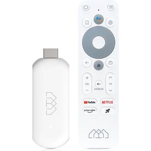 AB-COM Homatics Stick HD Media Player met afstandsbediening, media-streaming-client Android TV 11, 32 GB, 1 GB RAM, Bluetooth 5.0, ondersteunt AV1 en Chromecast