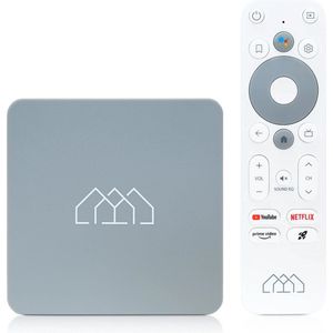 Abcom Box HD Android TV mediaspeler grijs (Full HD, 5GHz WiFi, Bluetooth, stembediening op afstand), Streaming Media Speler, Grijs