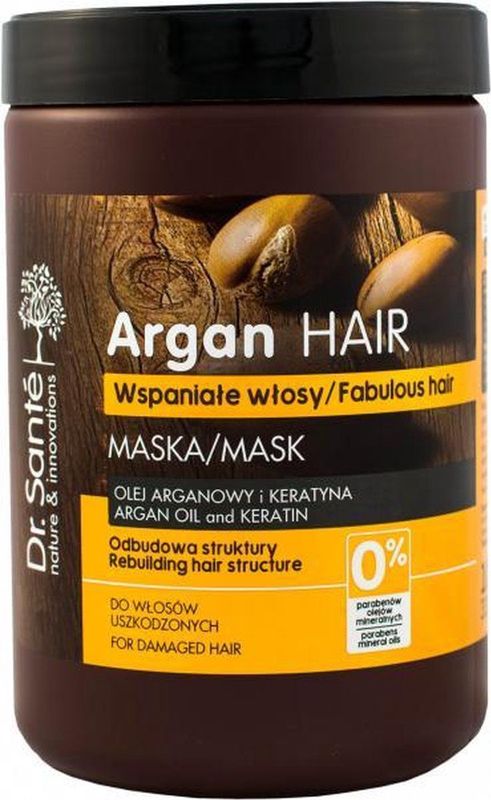 Dr. Santé - Argan Haarmasker - 1000 ml - Intensieve Hydratatie