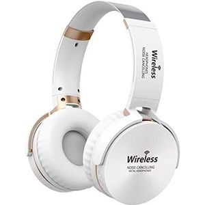 Carneo S7 wit, Bluetooth draadloze over-ear hoofdtelefoon, handsfree bewerking van telefoongesprekken, MP3-speler en FM-tuner, omgevingsgeluidsreductie, besturing direct op de hoofdtelefoon