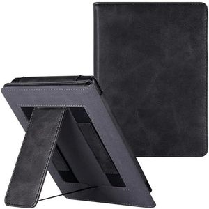 E-book beschermkap Stand Case for Kindle Paperwhite (11e generatie 2021) en Paperwhite Signature Edition, PU lederen hoes met handriem, 6,8"" slaap/waak functie (Color : Rock Black, Size : 6.8 inch