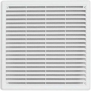 Haco ventilatierooster afvoerrooster van ASA kunststof met insectenbescherming wit 300x300mm