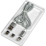 Neutralle Kabel USB USB-A - USB-C + microUSB + Lightning 1 m zilver