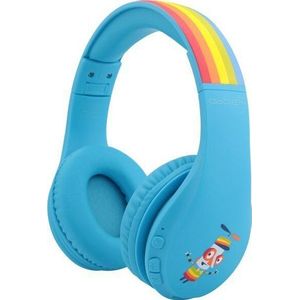 GOGEN Kinderhoofdtelefoon Duo I Bluetooth I AUX I Tot 45 uur batterij I Geluidsbegrenzing ter bescherming van het gehoor van de kinderen I Blauw