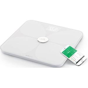 ETA Vital Pure Digitale personenweegschaal met Smart App, 18 geanalyseerde lichaamseigenschappen, 3 x AAA-batterijen, wit