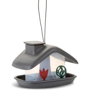 Vogelfutterhaus "Domek" anthrazit 21x16x15 cm, Kunststoff