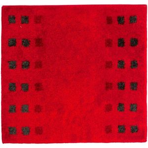 Casilin Brica - Antislip Badmat - Toilet WC mat vierkant - Rood - 60 x 60 cm