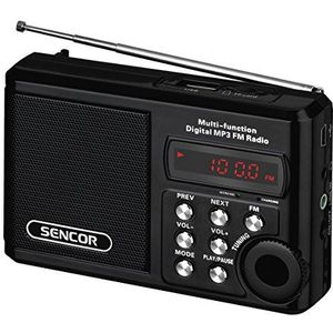 SENCOR - SRD 215 B - Draagbare Radio-ontvanger - Zwart - FM-bandontvanger - Digitale Weergave