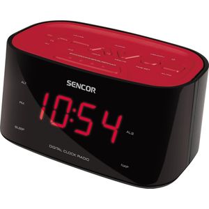 Sencor - SRC 180 RD - Klok - Zwart, Rood - LED Beeldscherm