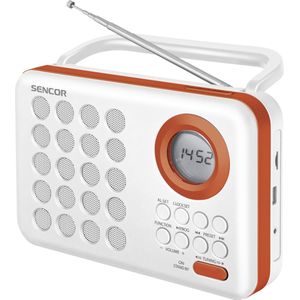 Sencor SRD 220 WOR Digital FM radio Klok Digitaal Oranje, Wit