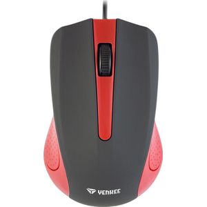 Yenkee - YMS 1015RD - Muis - Zwart - USB - Ergonomisch Ontwerp