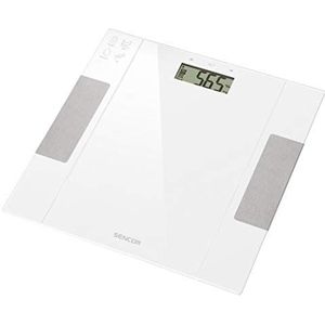 Sencor - Personenweegschaal - Wit - Glazen Oppervlak - LCD-Display
