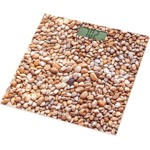 Sencor Personenweegschaal van glas tot 150 kg, keuze van eenheden (Kg/Lb), steen - motief