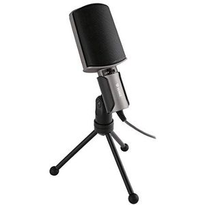 Yenkee YMC 1020GY Hoogwaardige pc-microfoon, geschikt voor online games, chatten, videoconferenties, streaming enz., desktop pc-microfoon