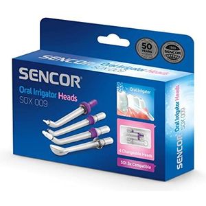 Vervangende koppen 4 vervangbaar voor orale irrigator, wit