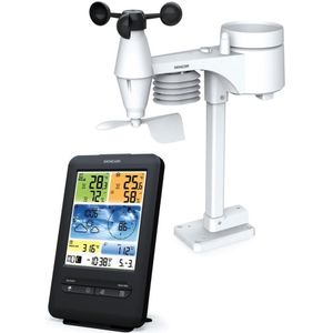 Hygrometer - 5in1 Draadloze Sensor - LCD Kleurendisplay - Binnen- en Buitentemperatuur