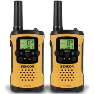 Sencor - SET 2x Walkietalkie 3xAAA bereik 5 km geel/zwart