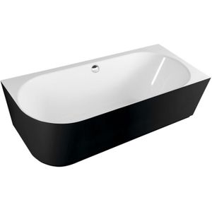 Polysan Sussi asymmetrisch bad rechts 160x70cm zwart/wit