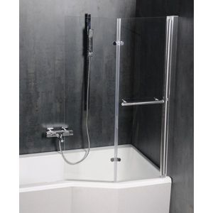 Vouwbare badwand sapho odessa 97 cm zilver