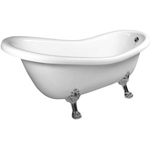 Vrijstaand bad sapho retro 169x75x72 cm wit met leeuwenpoten chroom