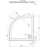 Douchebak gegoten marmer sapho sera 80x80x4 cm kwartrond wit
