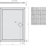 Douchebak gegoten marmer sapho karia 110x90x4 cm rechthoek wit