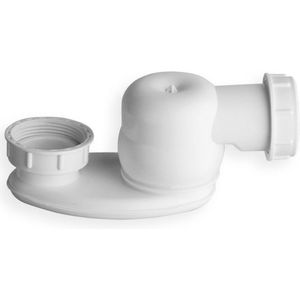Polysan Toebehoren - Sifon met overloopmoer 1 1/2, hoogte 42 mm, wit 71712
