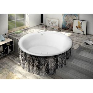 Polysan Oblo Rond bad met steun. Lijst 165x48cm, Wit