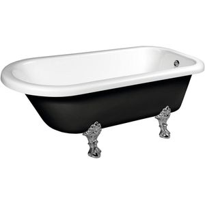 Vrijstaand Bad Sapho Foxtrot 170x75x49 cm Wit / Zwart met Leeuwenpoten Chroom