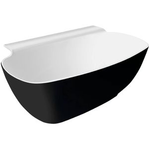 Vrijstaand Bad Sapho Nigra Gegoten Marmer 158x80x59 cm Wit / Zwart
