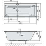 Polysan Cleo Slim inbouw ligbad 180x90 wit