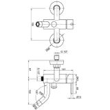 Badkraan opbouw sapho minimal mengkraan 1-hendel 21.5 cm rvs