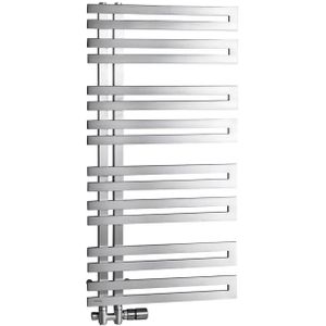 Designradiator sapho volga recht 50x97.6 cm 265w geborsteld rvs