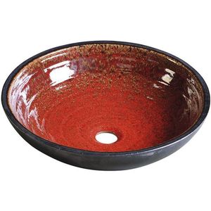 Sapho - Attila - Waskom - Rood - Keramiek - Rond