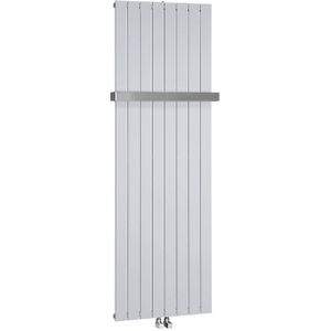 Designradiator sapho colonna recht middenaansluiting 60.2x180 cm 1205w zilver