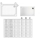 Douchebak gegoten marmer sapho sara 80x90x4 cm rechthoek wit