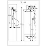 Douchepaneel sapho figa 105x12.5 cm met mengkraan wit