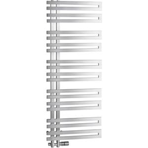 Designradiator sapho volga recht 50x123.8 cm 311w geborsteld rvs